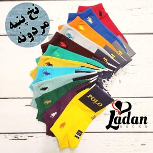 جوراب مچی مردانه گلدوزی پنبه سوپر طرح پلو رنگ فانتزی ساده مارک polo (12جفتی)