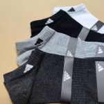 جوراب مچی مردانه طرح adidas رنگ تیره ساده پاکالا (۱۲جفت)