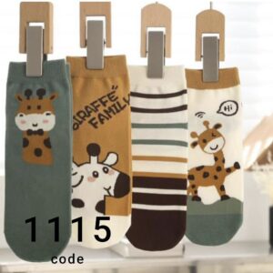 جوراب مچی زنانه تخت زرافه کد 1115 لادن (۱۰ جفتی)