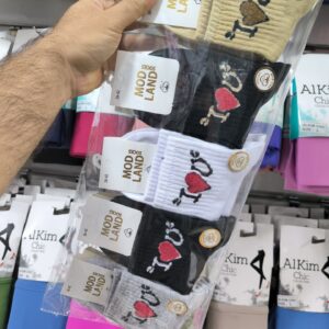 جوراب نیم ساق زنانه آی لاو   mod land لادن (10جفتی)