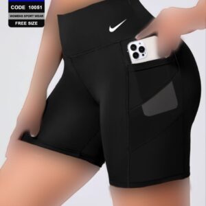 شورتک جیب موبایلی ورزشی زنانه کد 10051 ( تک عددی )