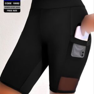 شورتک جیب موبایلی ورزشی زنانه کد 10052 ( تک عددی )