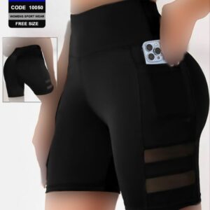 شورتک جیب موبایلی ورزشی زنانه کد 10050 ( تک عددی )