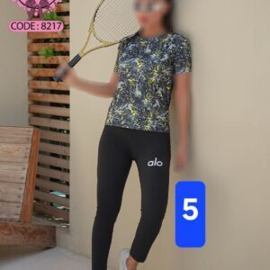 ست تیشرت و شلوار ورزشی زنانه طرح 5 کد 8217 ( تک عددی )
