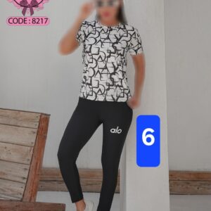 ست تیشرت و شلوار ورزشی زنانه طرح 6 کد 8217 ( تک عددی )