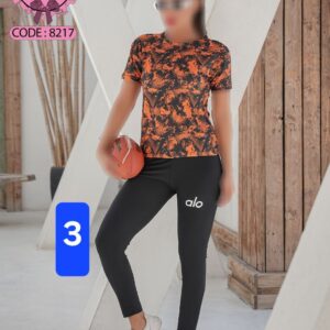 ست تیشرت و شلوار ورزشی زنانه طرح 3 کد 8217 ( تک عددی )