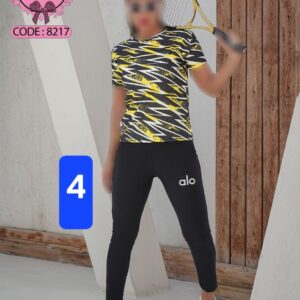 ست تیشرت و شلوار ورزشی زنانه طرح 4 کد 8217 ( تک عددی )