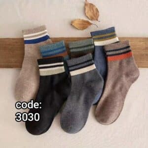 جوراب نیم ساق زنانه طرح سه رینگ تم پاییزی کد 3030 لادن (۱0جفتی)