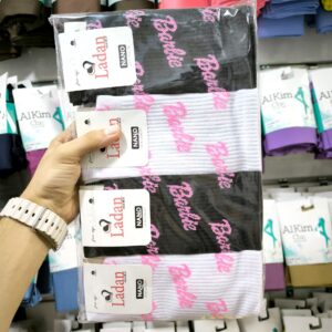 جوراب ساقدار ساده باربی پر سفید و مشکی زنجان لادن (12جفتی)