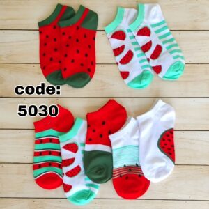 جوراب مچی زنانه طرح یلدایی کد 5030 لادن (۱۲جفتی)