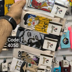 جوراب ساقدار زنانه طرح see میکس کد 4050 لادن (10جفتی)