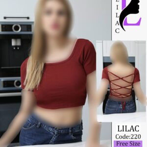 کراپ نیم آستین پشت بندی  لی لاک کد 220 ( 5 عددی )