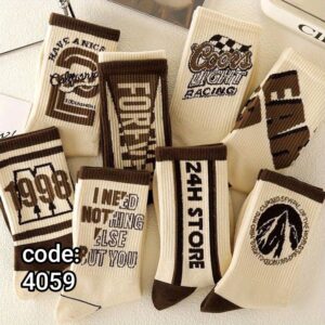 جوراب ساقدار زنانه طرح کوه میکس کد 4059 لادن (10جفتی)