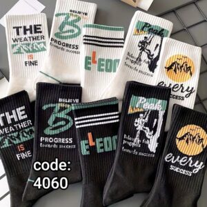 جوراب ساقدار اسپرت طرح B میکس کد 4060 لادن (10جفتی)