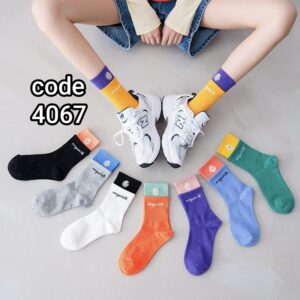 جوراب ساقدار زنانه دوکش گل کد 4067 لادن (10جفتی)