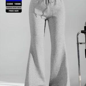 شلوار بوتکات ورزشی زنانه طوسی روشن کد 10086 ( تک عددی)