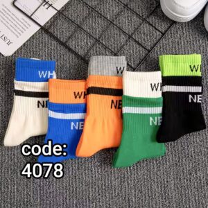 جوراب ساقدار زنانه طرح what کد 4078 لادن (10جفتی)