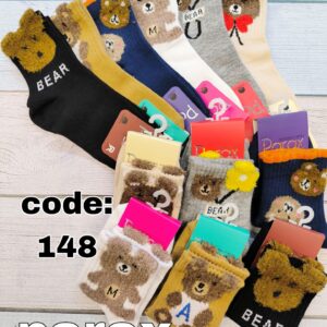 جوراب نیم ساق بچگانه bear میکس پاراکس کد 148 (12جفتی)